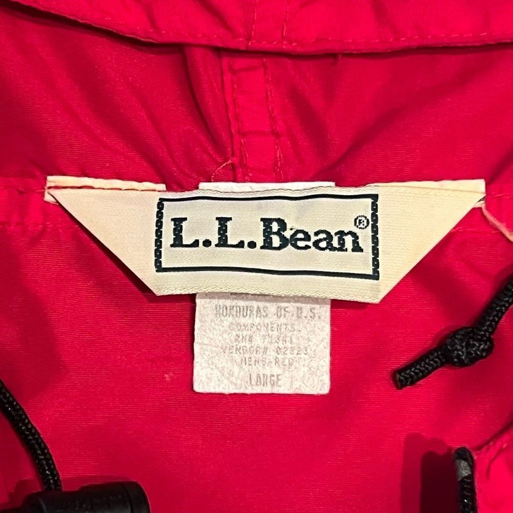 Mens VTG’ 90s L.L. BEAN Red Anorak Windbreaker Jacket / Size Medium - Picture 6 of 6